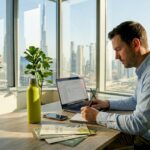 HR manager planning wellbeing strategy in UAE office