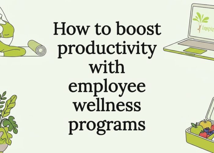 Flat vector wellness graphic framing the title area