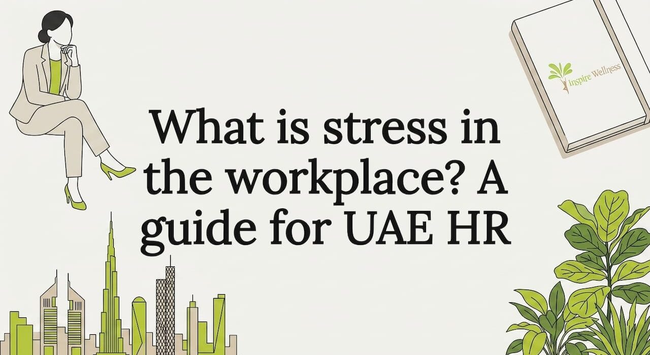 Decorative blog title card with UAE stress theme
