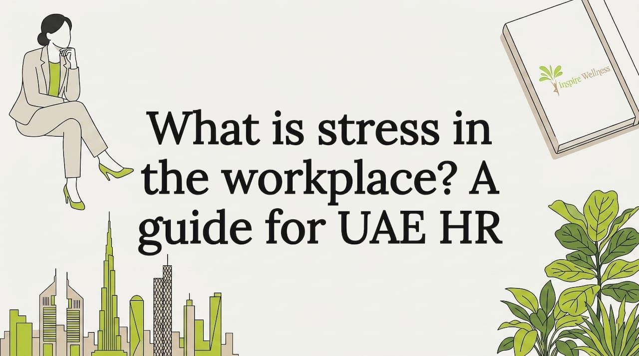 Decorative blog title card with UAE stress theme