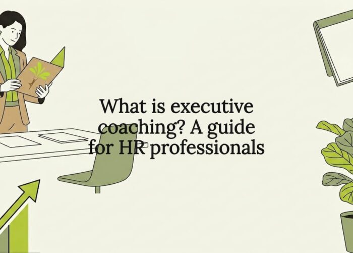 Professional blog title card with coaching-themed vector illustrations