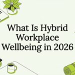 Decorative vector illustration cornered with hybrid wellbeing icons