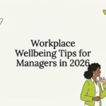 Flat vector workplace wellness title card
