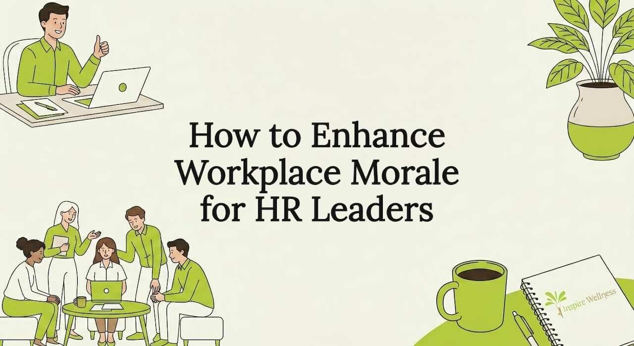 Decorative title card for workplace morale article
