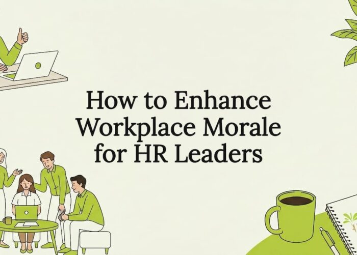 Decorative title card for workplace morale article