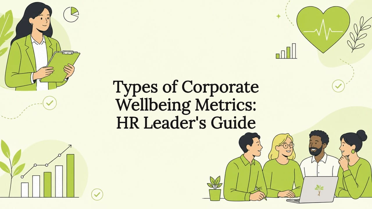 Decorative corporate wellbeing metrics title card