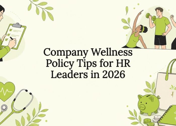 Decorative title card with wellness icons