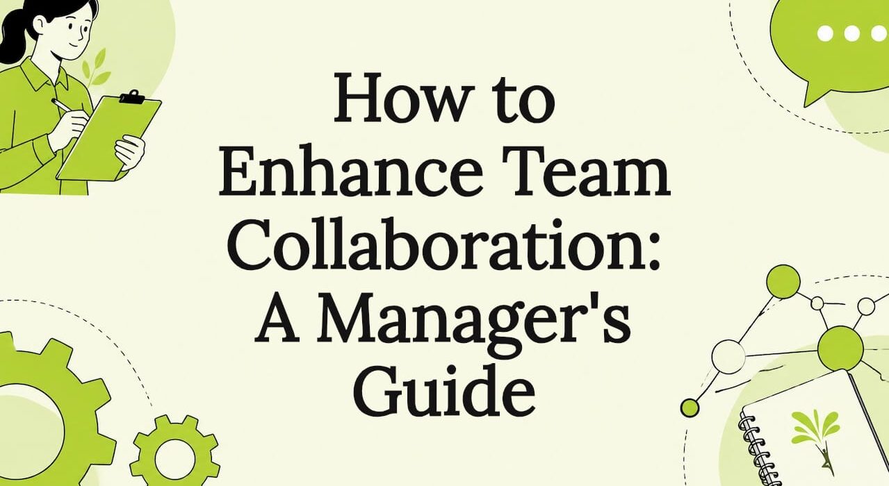 Decorative title card illustration for team collaboration article