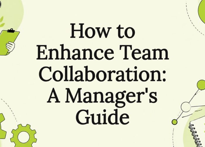 Decorative title card illustration for team collaboration article