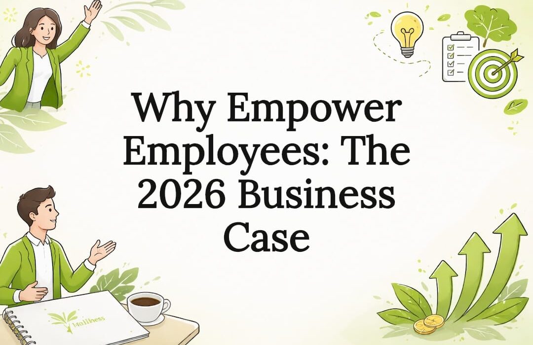 Decorative title card illustration for employee empowerment article