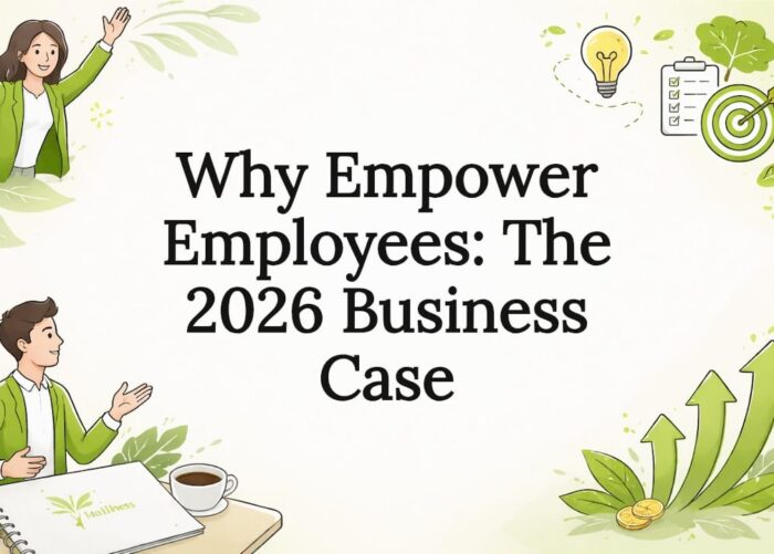 Decorative title card illustration for employee empowerment article