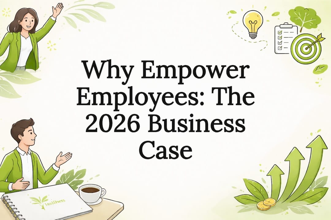 Decorative title card illustration for employee empowerment article