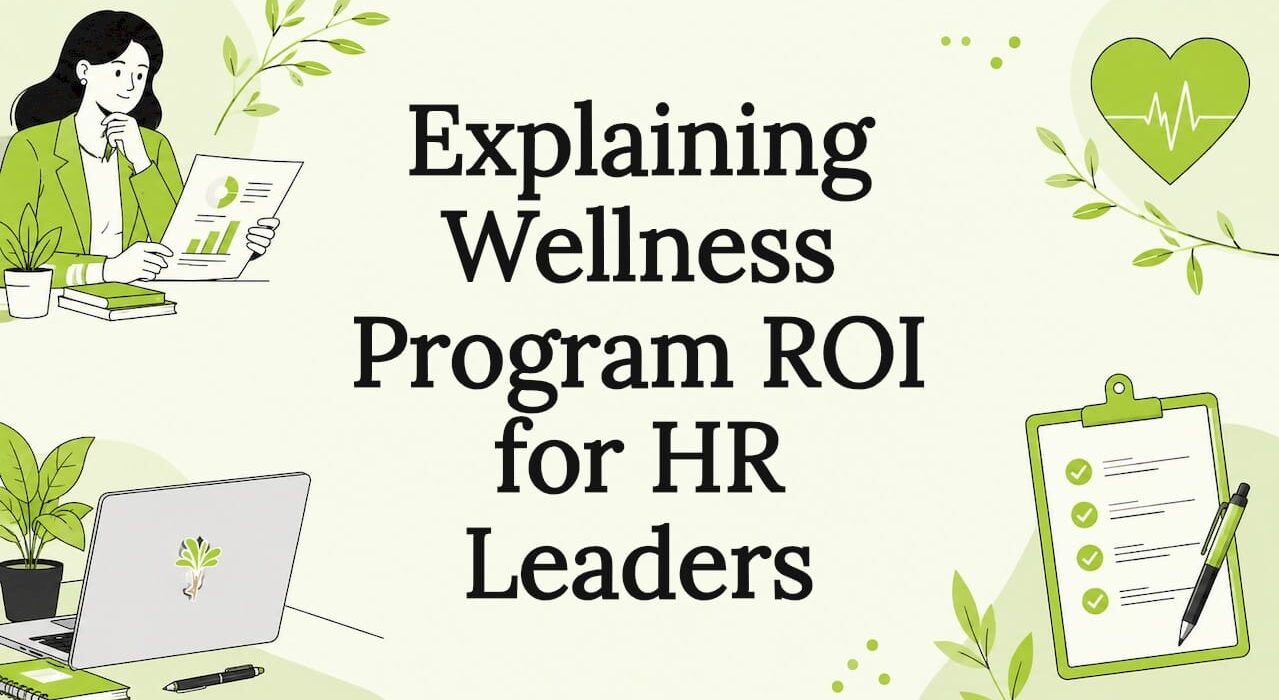 Decorative wellness program ROI title card illustration