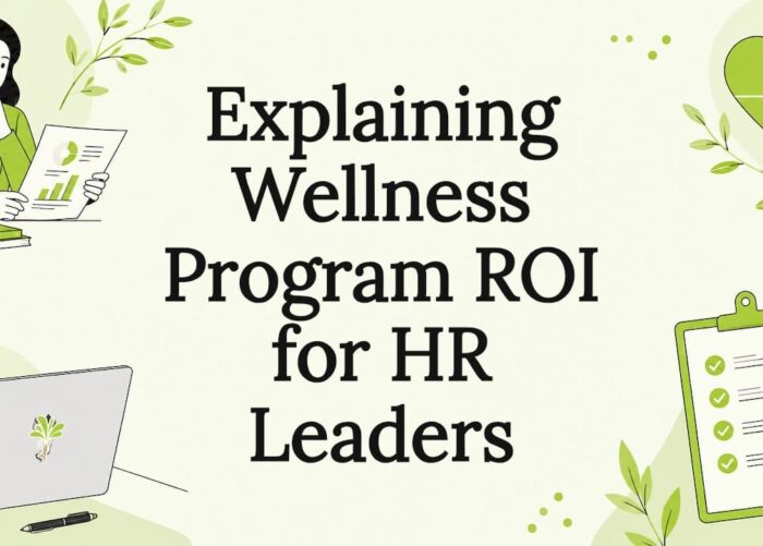 Decorative wellness program ROI title card illustration