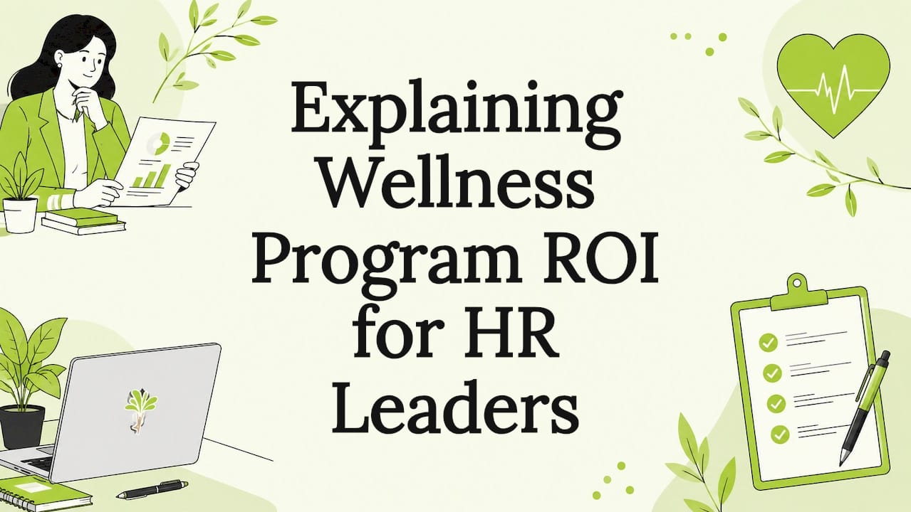 Decorative wellness program ROI title card illustration