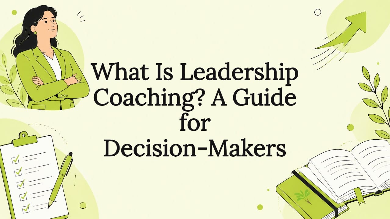 Decorative title card illustration for leadership coaching