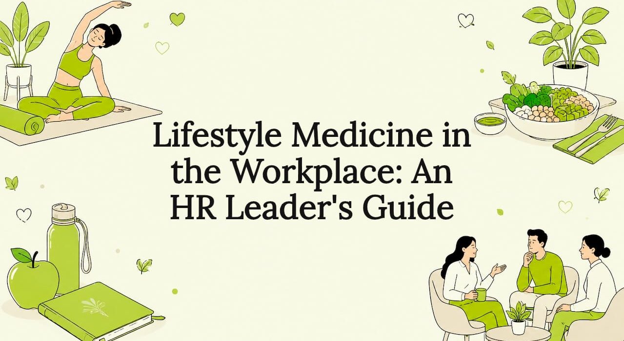 Decorative title card illustration for workplace wellness
