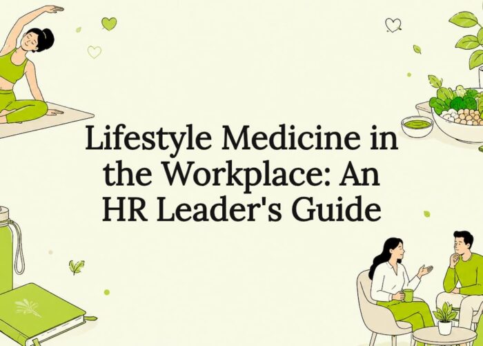 Decorative title card illustration for workplace wellness