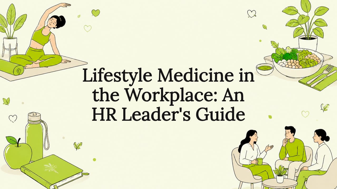 Decorative title card illustration for workplace wellness