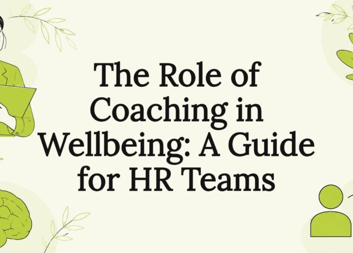Decorative coaching wellbeing title card illustration