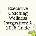 Decorative executive coaching wellness title card illustration
