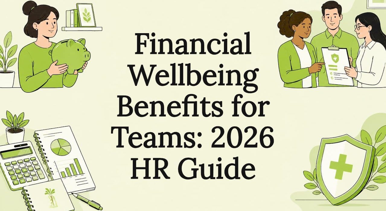 Decorative financial wellbeing title card illustration