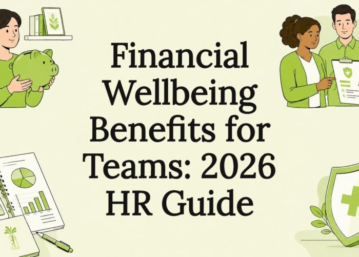 Decorative financial wellbeing title card illustration