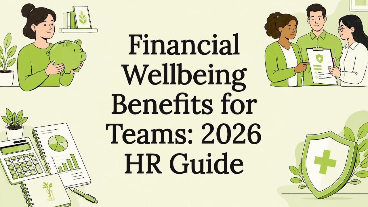 Decorative financial wellbeing title card illustration