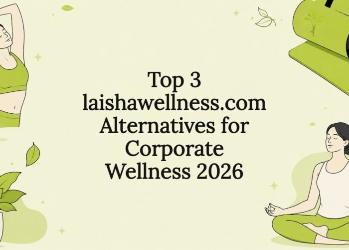 Professional corporate wellness title card illustration