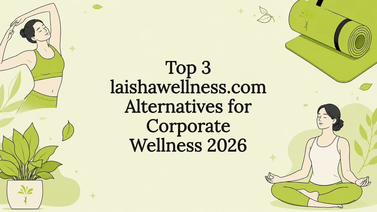 Professional corporate wellness title card illustration