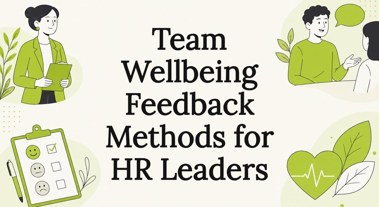 Decorative title card with HR and wellbeing icons