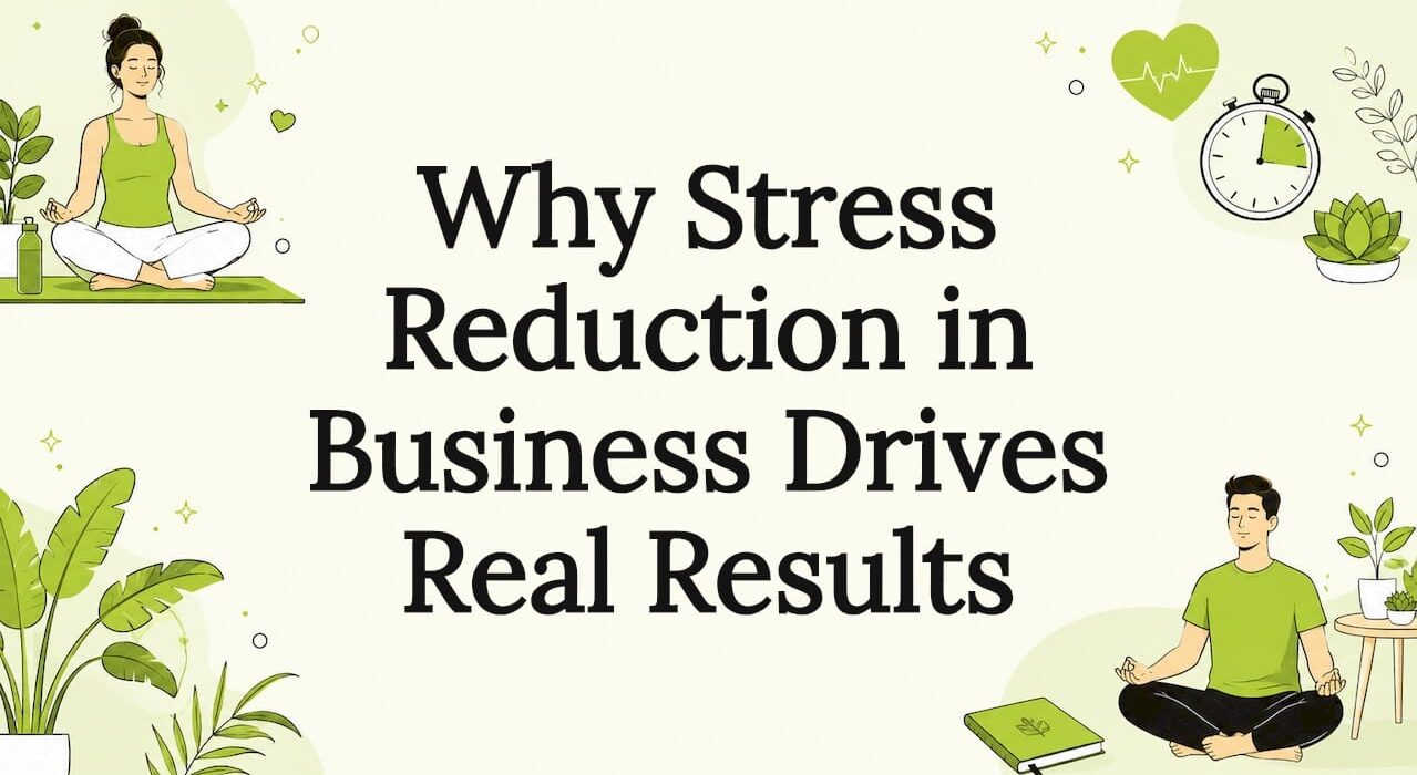 Decorative title card illustration for stress reduction article