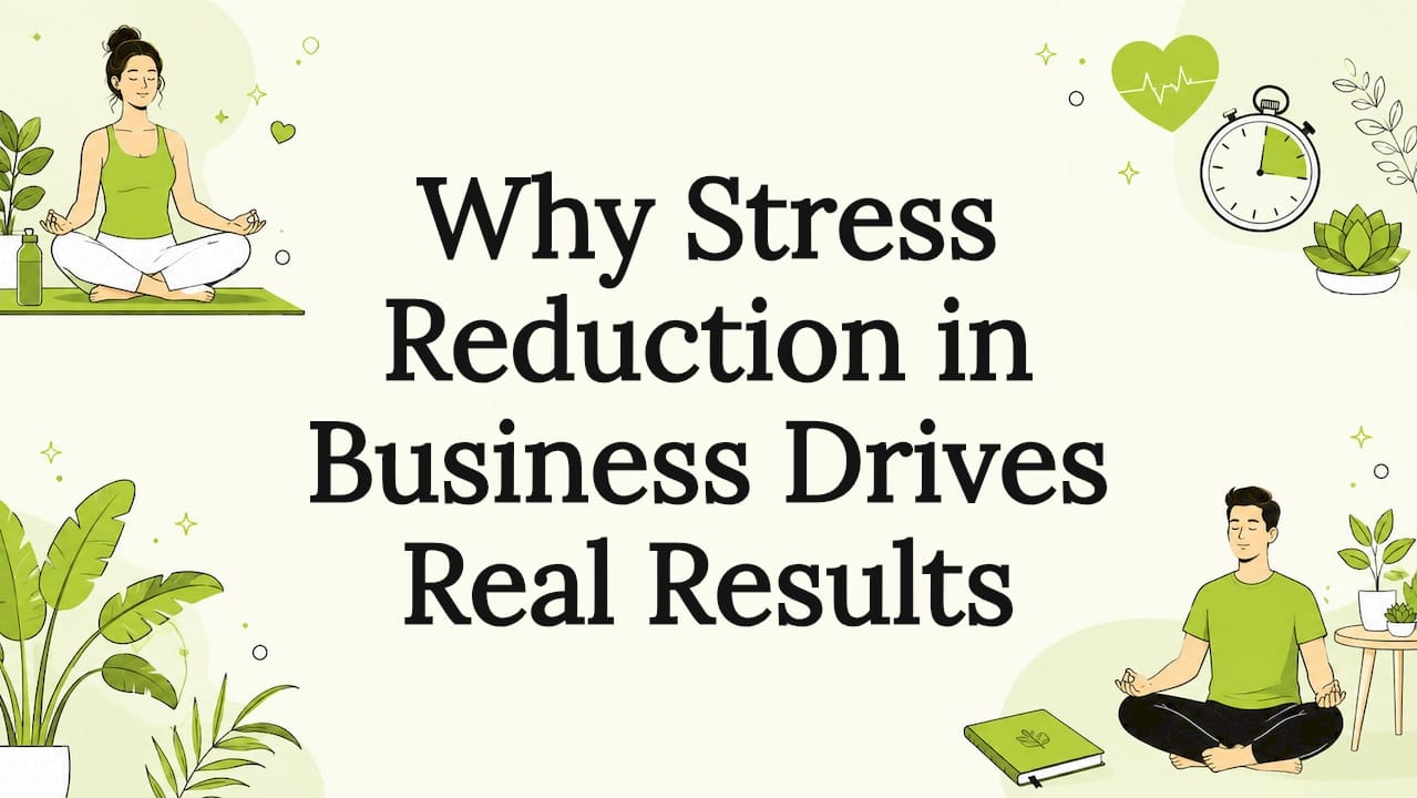 Decorative title card illustration for stress reduction article