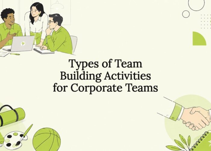 Decorative title card illustration for team building article