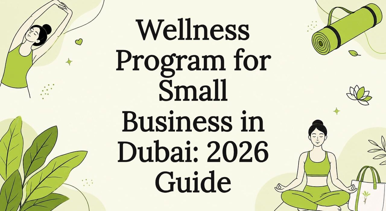 Decorative wellness program title card illustration