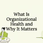 Flat vector illustration title card for organizational health article