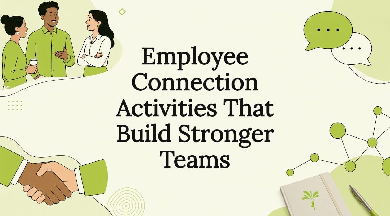Decorative illustrated title card for employee connection