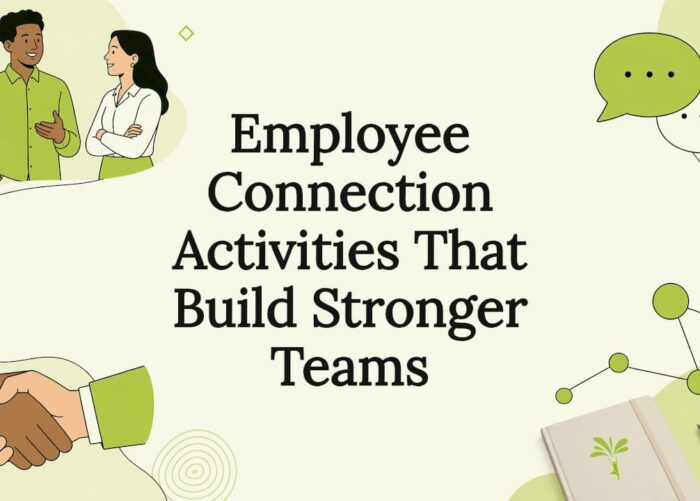 Decorative illustrated title card for employee connection