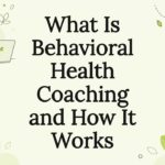Decorative behavioral health coaching title card illustration