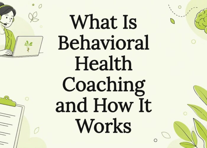 Decorative behavioral health coaching title card illustration