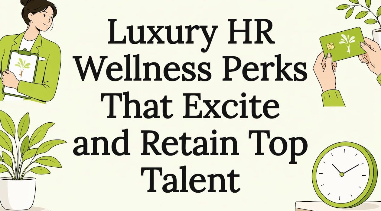 Decorative luxury wellness HR perks title card