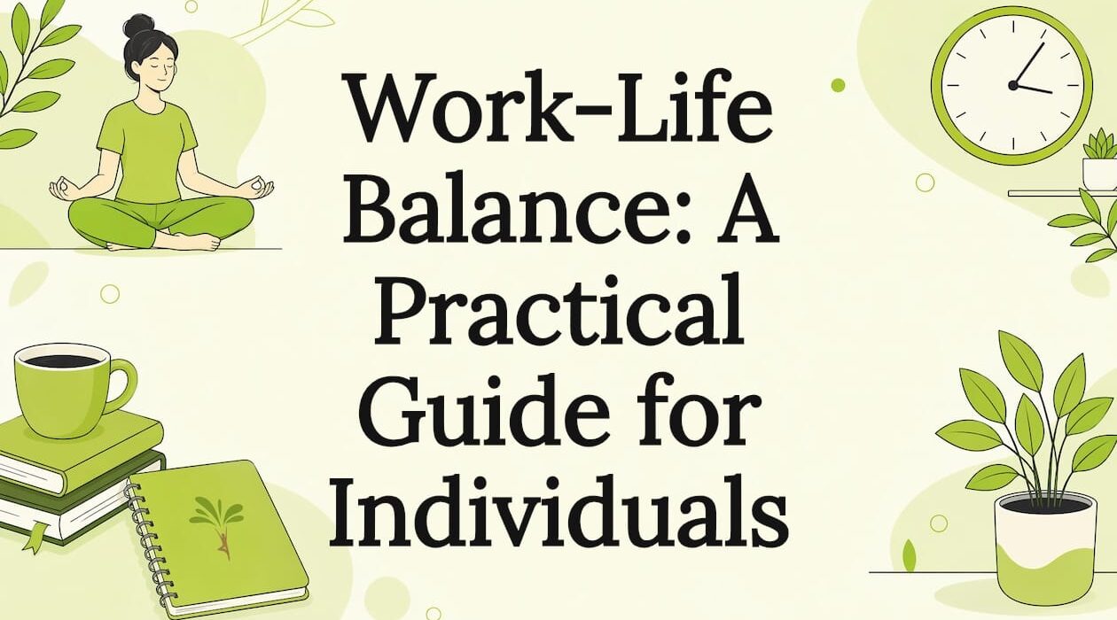 Decorative title card illustration for work-life balance