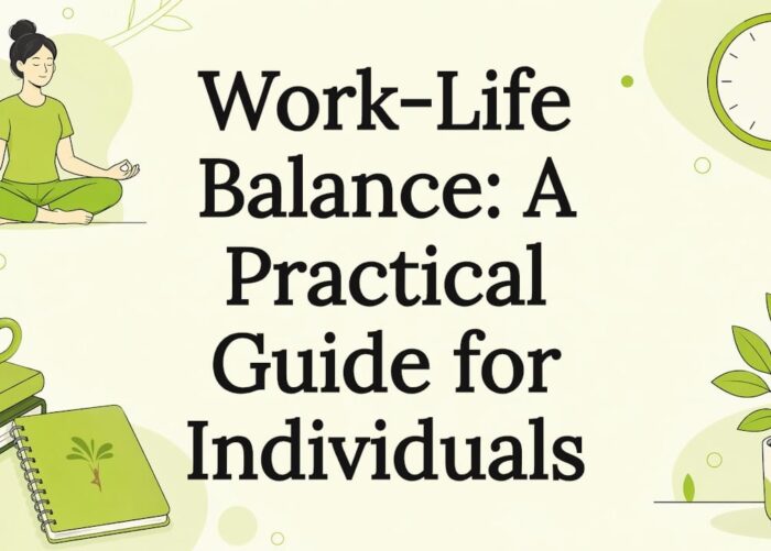 Decorative title card illustration for work-life balance