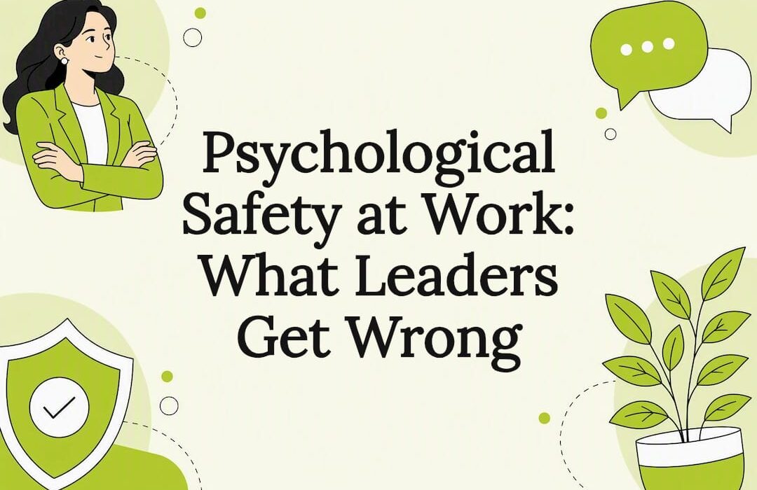 Decorative title card illustration of psychological safety concepts in workplace