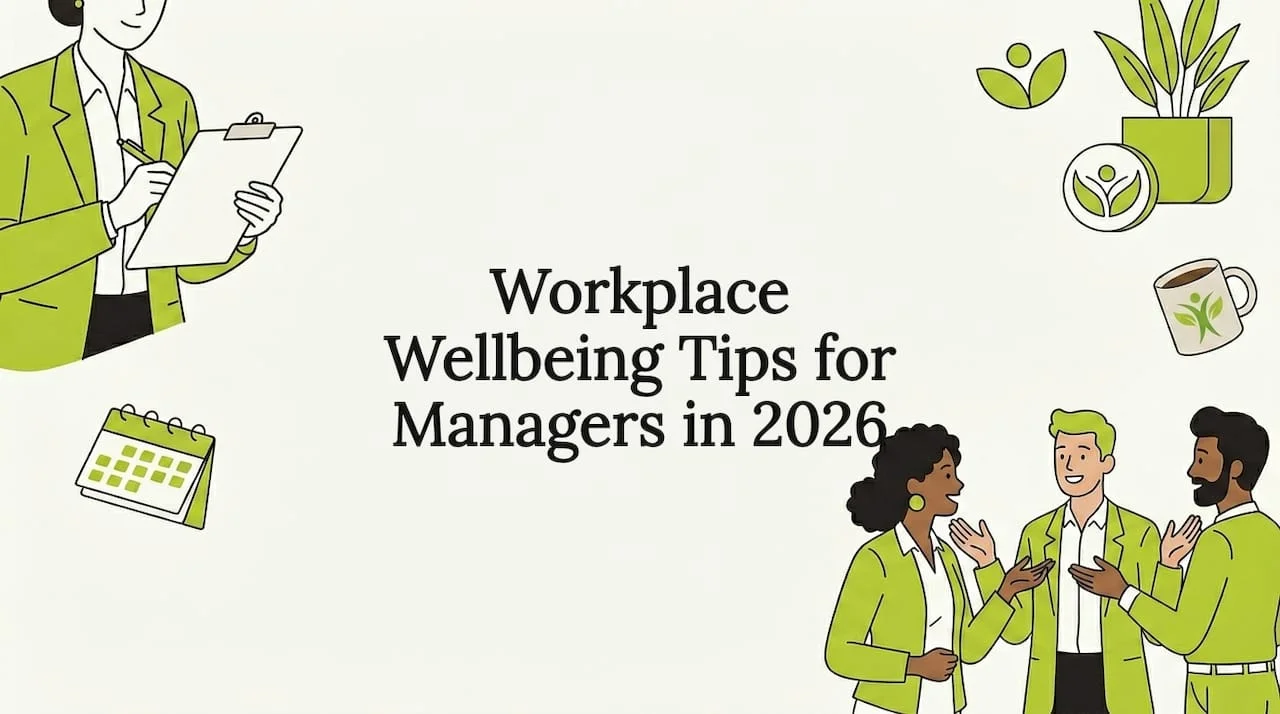 Flat vector workplace wellness title card