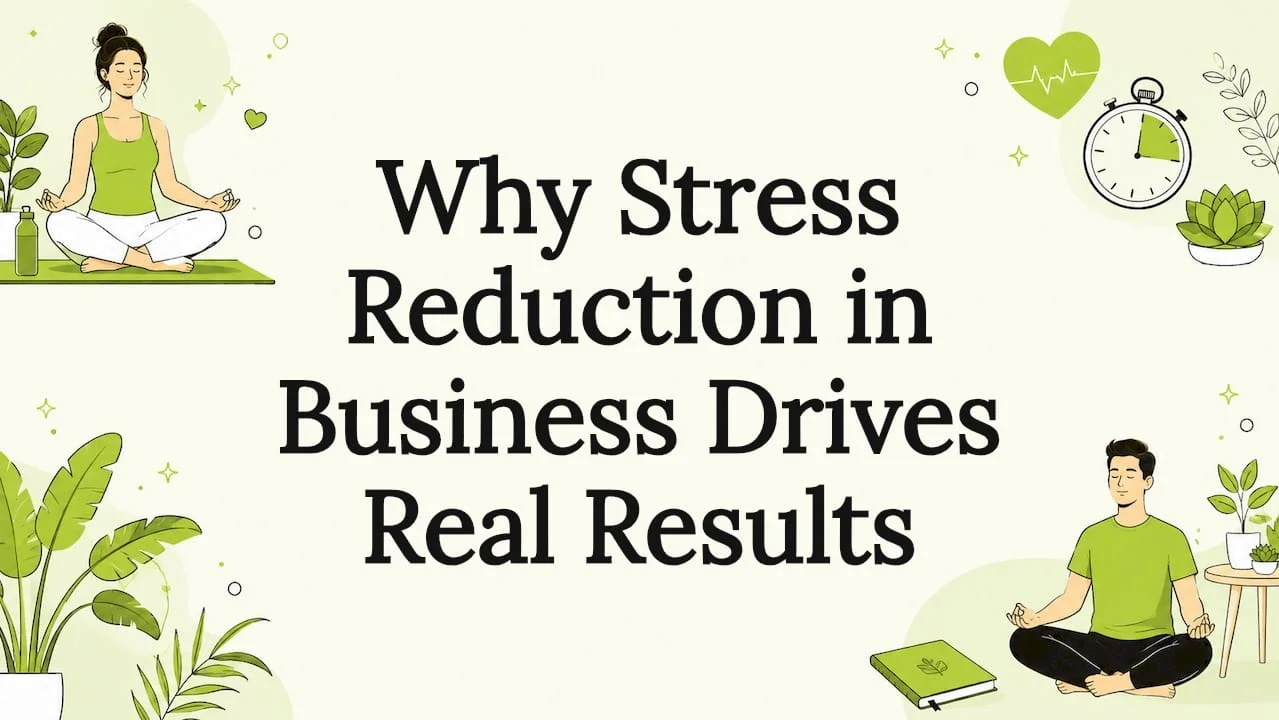 Decorative title card illustration for stress reduction article