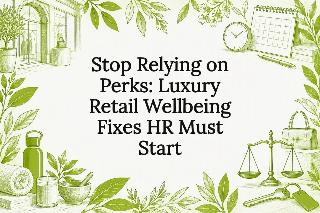 Decorative luxury retail wellbeing title card